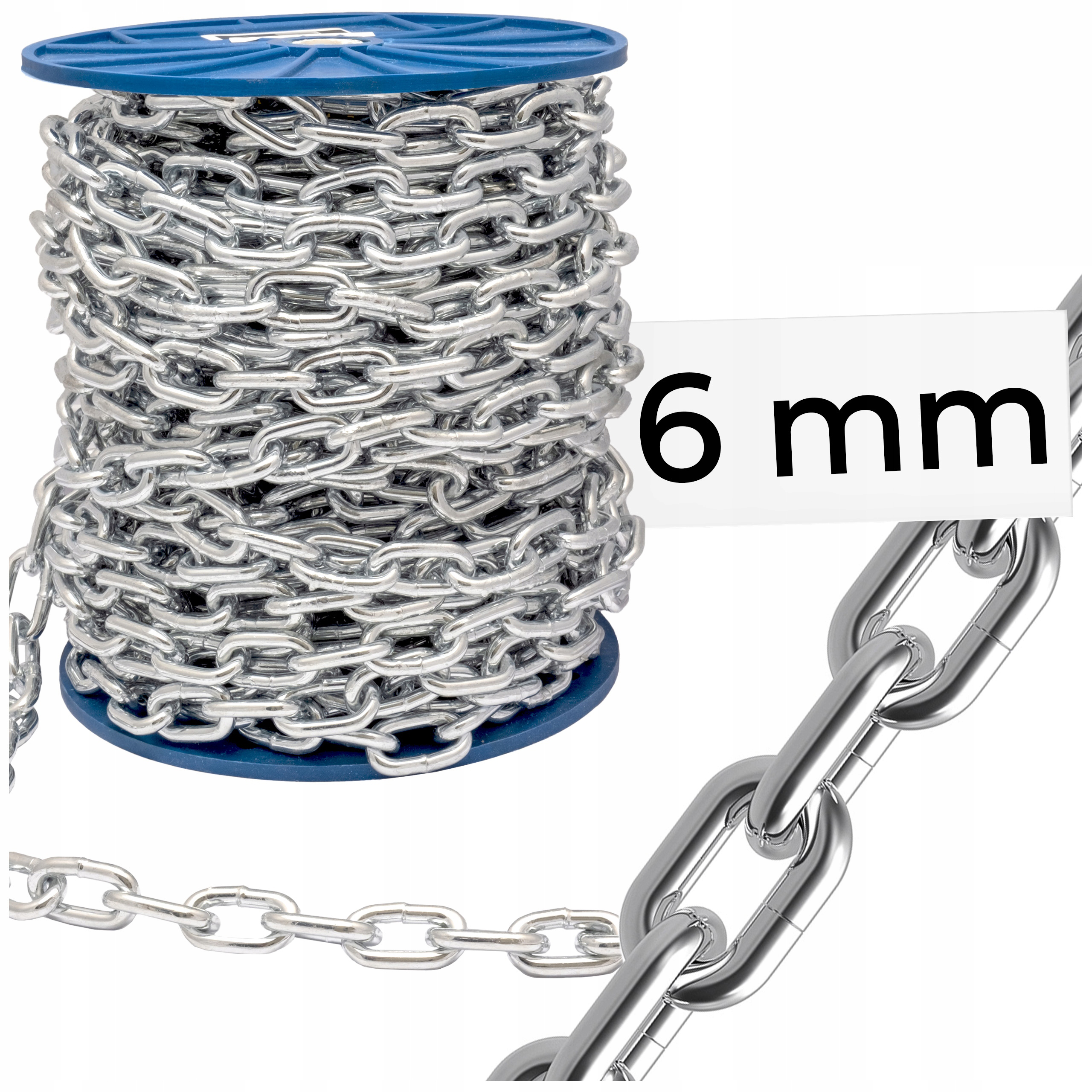 Łańcuch gospodarczy METALOWY OCYNK D1 krótkie ogniwo 6mm DO HUŚTAWKI 1MB